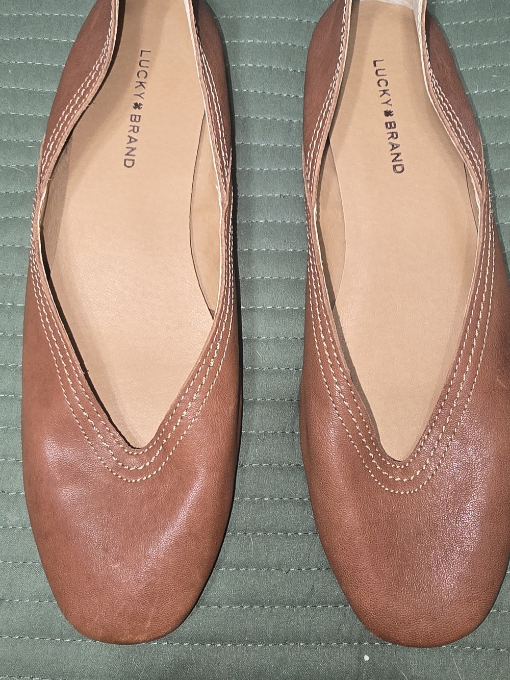 Lucky Brand Women's Tan Leather Ballet Flats